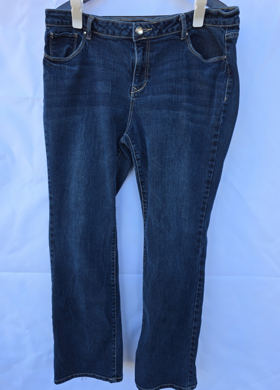 Apt 9 Jeans Womens 16 Bootcut Modern Fit Stretch Dark Wash Rhinestone Studded Y2